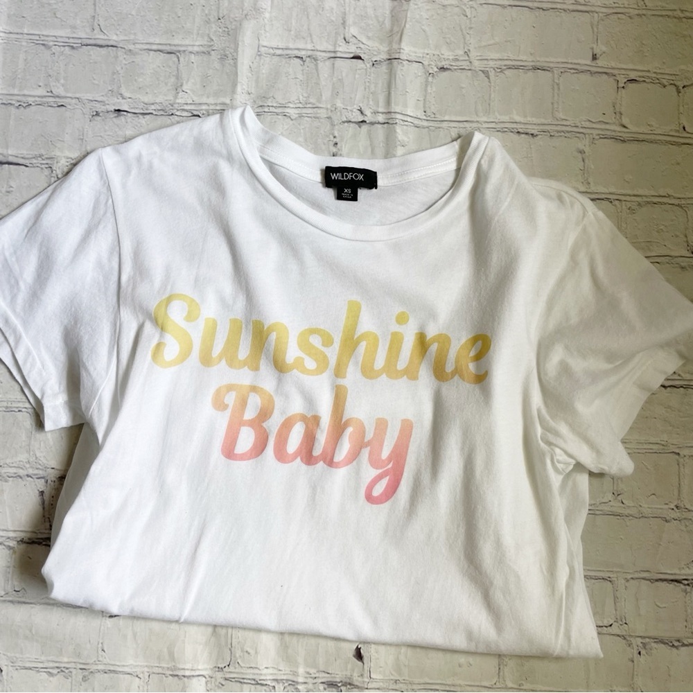 Wildfox White Sunshine Baby Short Sleeve Tee
